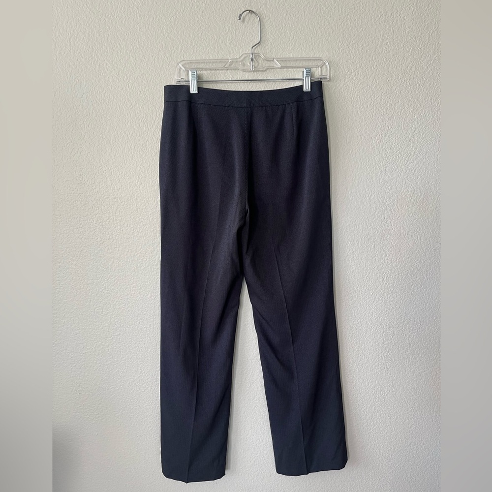 Lafayette 148 New York Navy Stitching Straight Leg Dress Pants Women's Size 6P - Picture 4 of 12